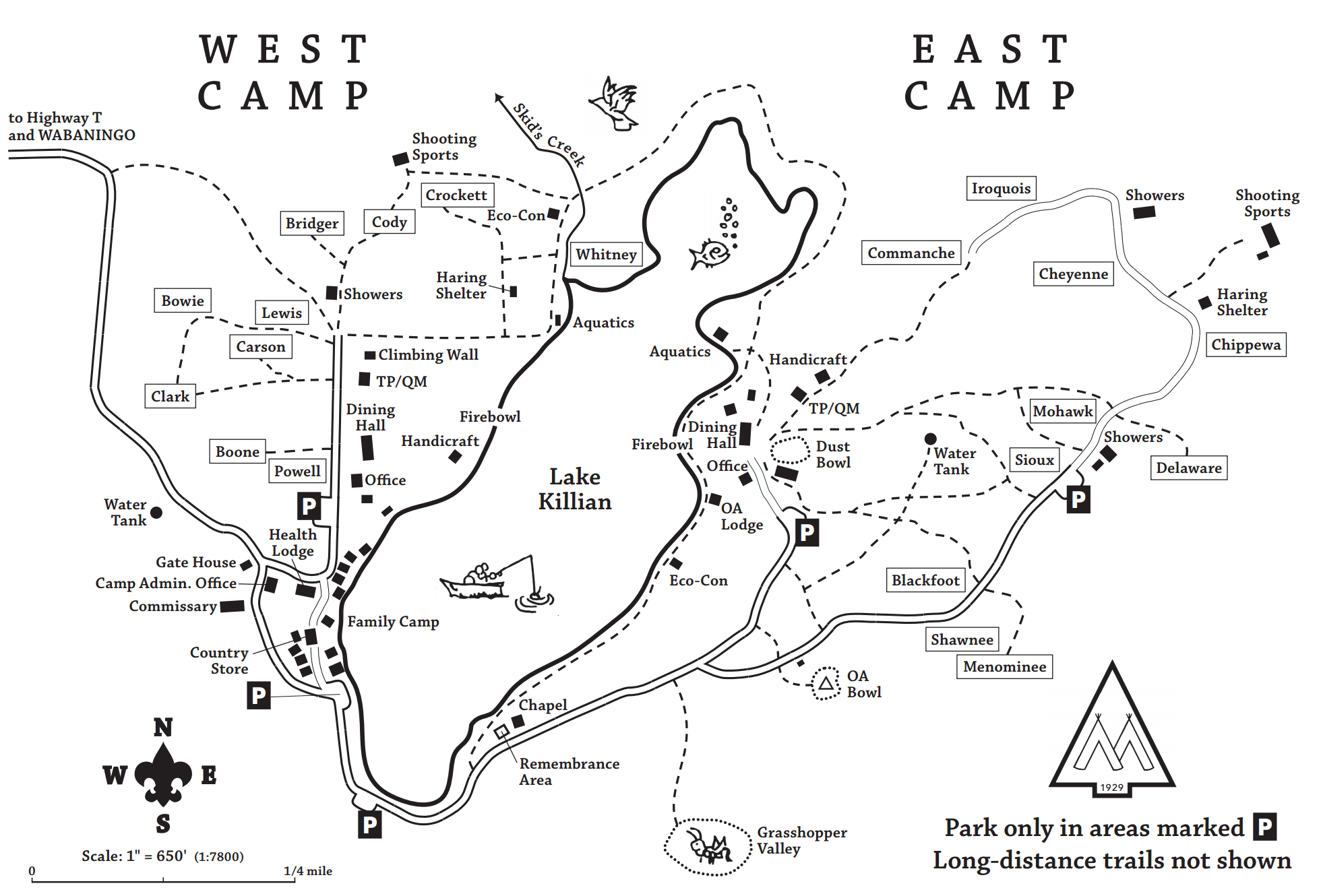 A map of the Ma-Ka-Ja-Wan camp grounds