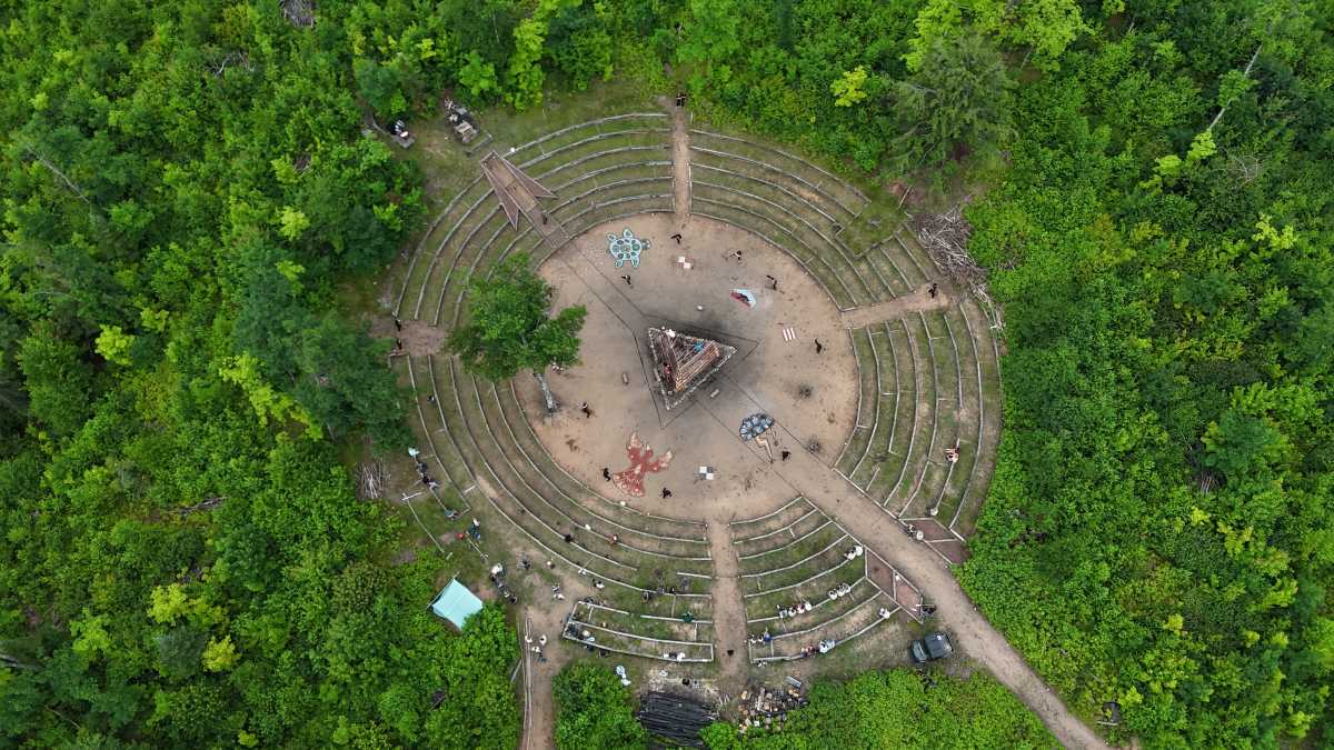This aerial shot of the OA Fire Bowl from above